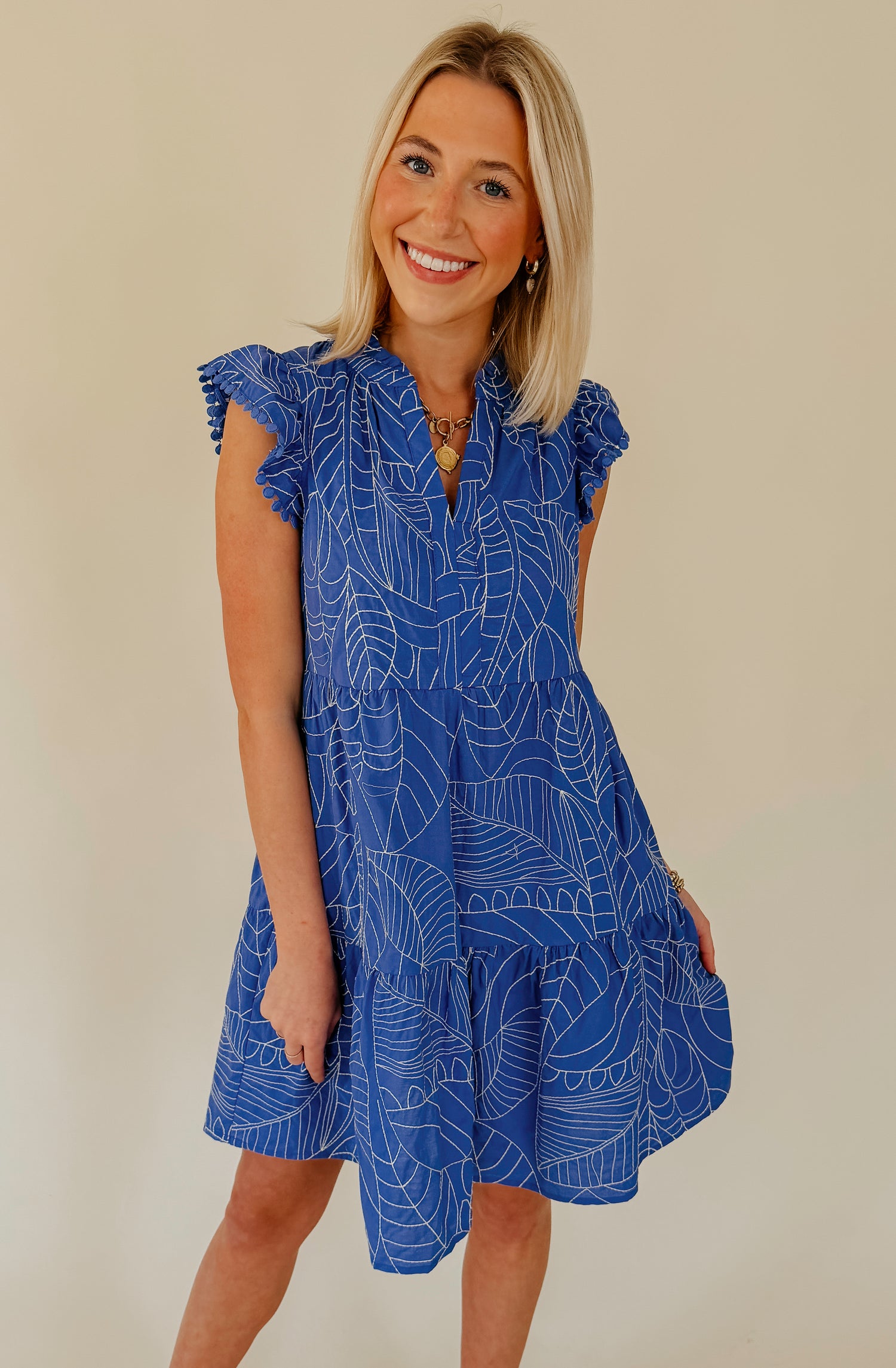 THE BALI EMBROIDERED MINI DRESS