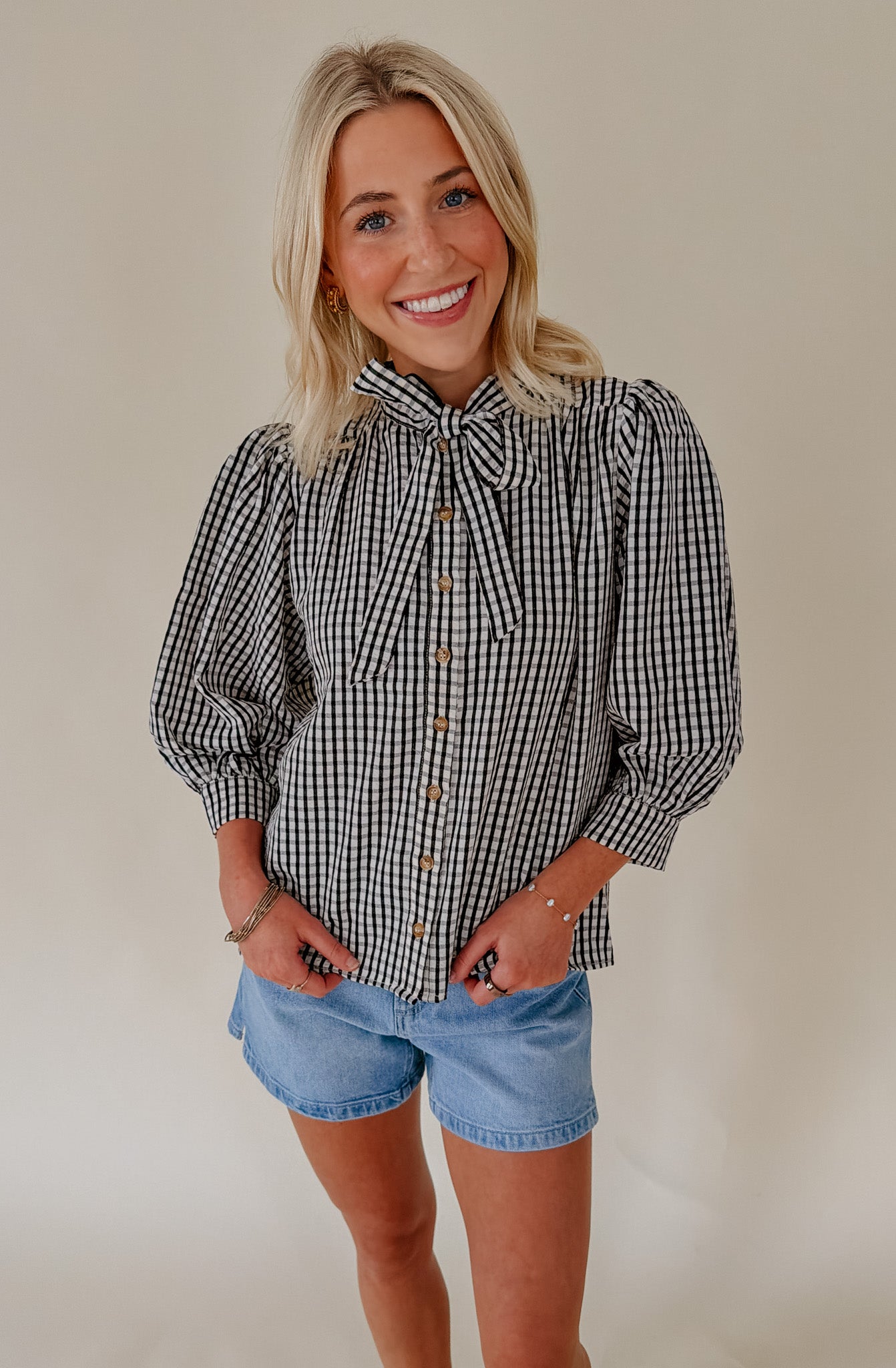 THE PENELOPE BOW BLOUSE