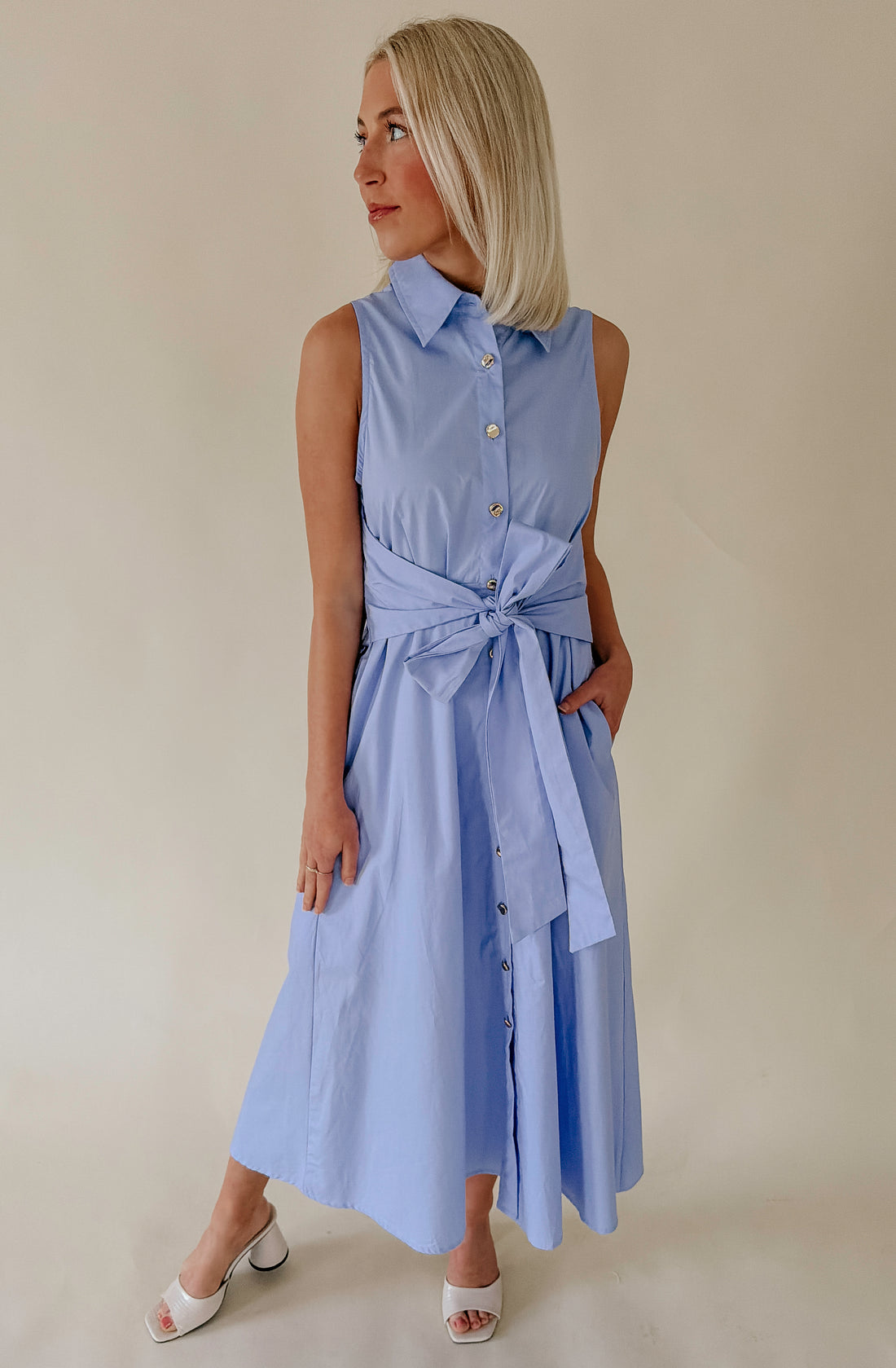 THE MIKAYLA BUTTONED MIDI DRESS