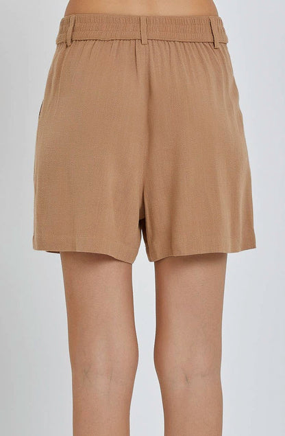 TALL LATTE LINEN SHORTS