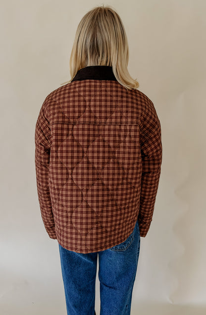 FALL PLAID QUILTED OVERSIZED JACKET