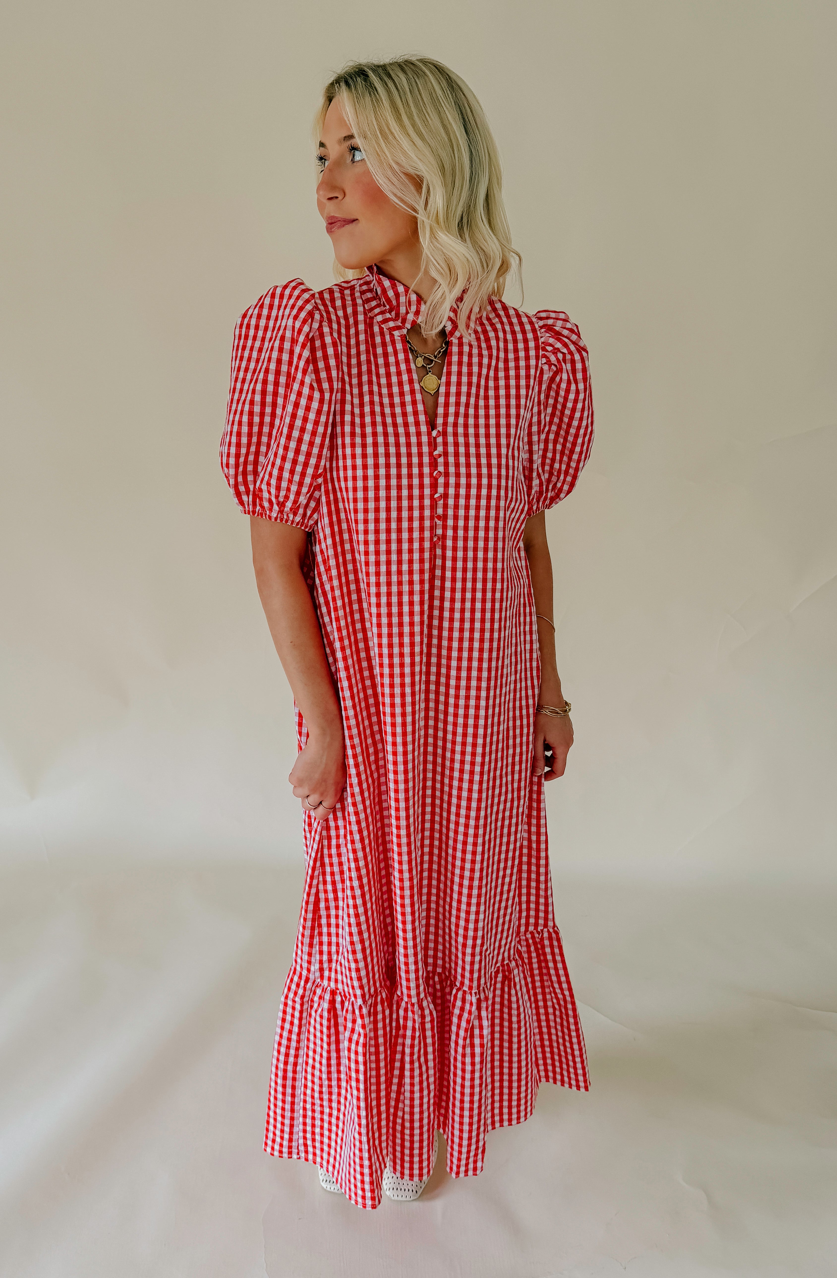 THE BAILEY GINGHAM MIDI DRESS