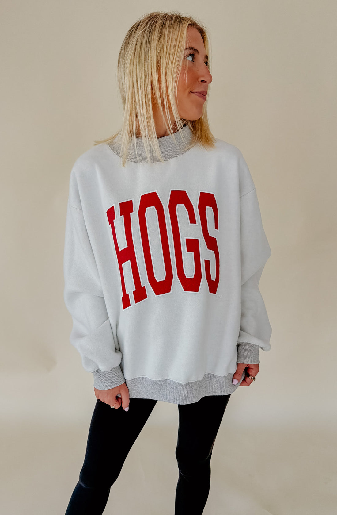 RAZORBACKS DOUBLE SIDED MOCK NECK SWEATSHIRT
