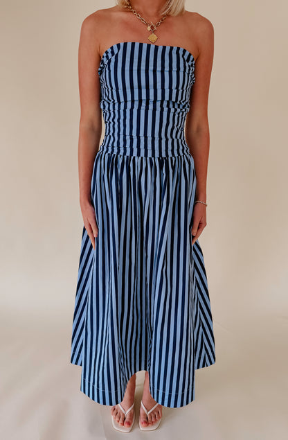 THE PHOEBE STRAPLESS MIDI DRESS