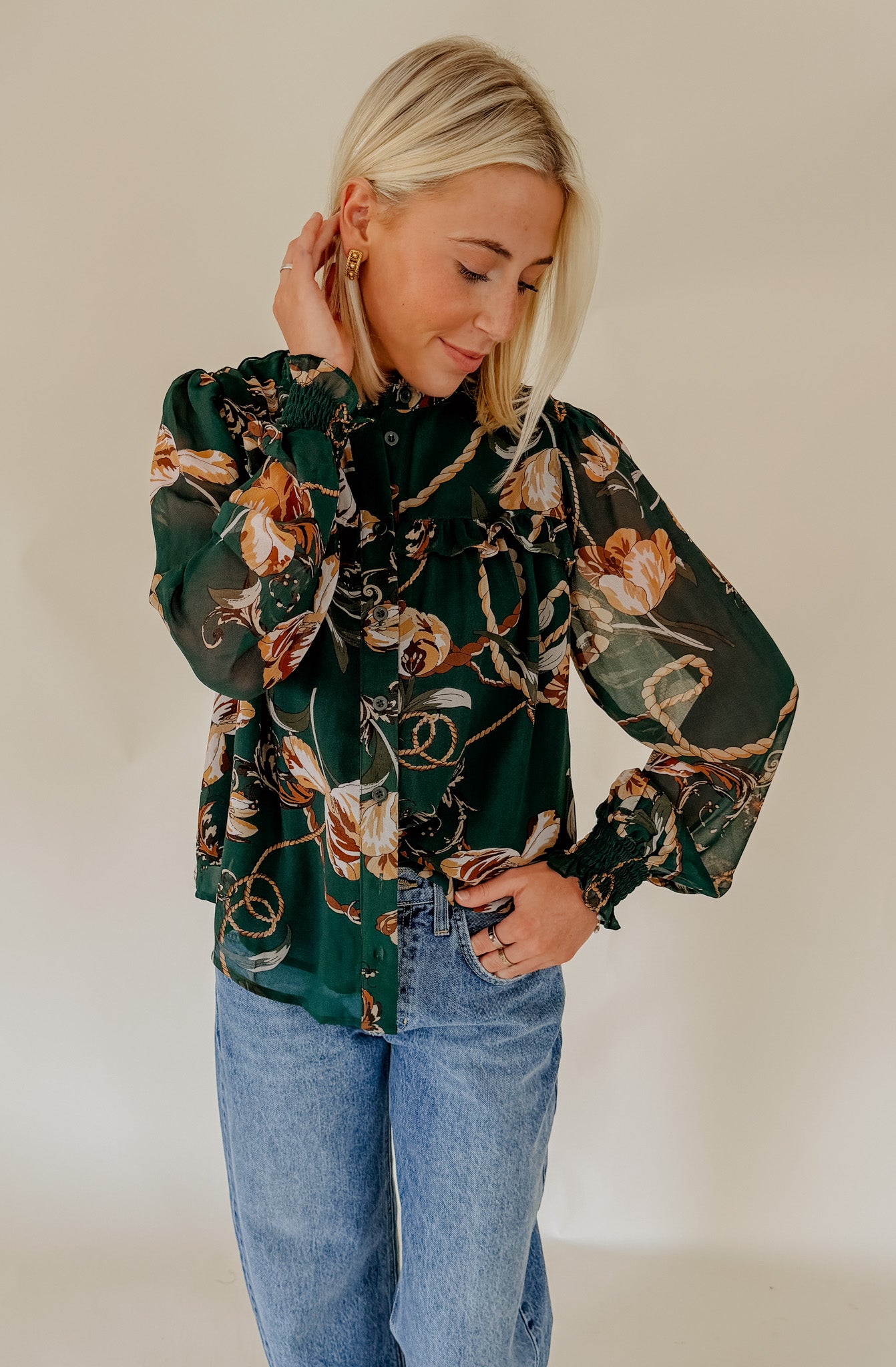 RODEO DRIVE BUTTONED BLOUSE