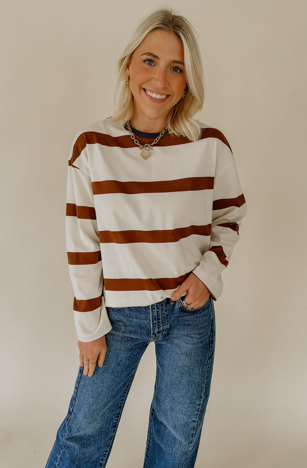 STRIPED TO PERFECTION OVERSIZED RELAXED TEE