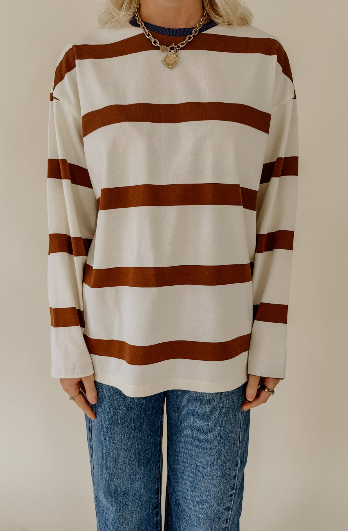 STRIPED TO PERFECTION OVERSIZED RELAXED TEE
