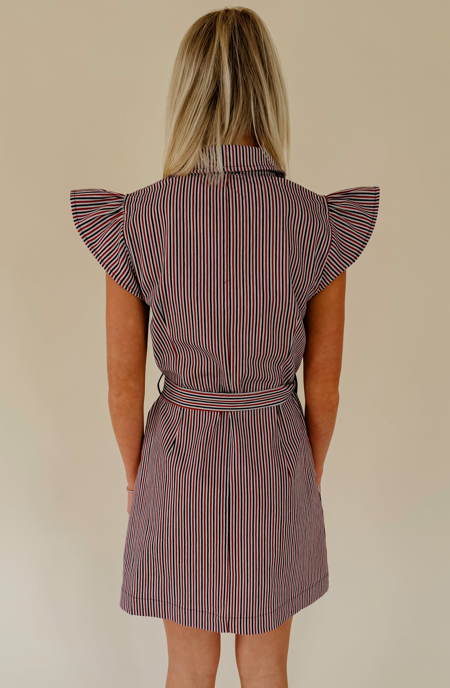 LINED UP STRUCTURED MINI DRESS