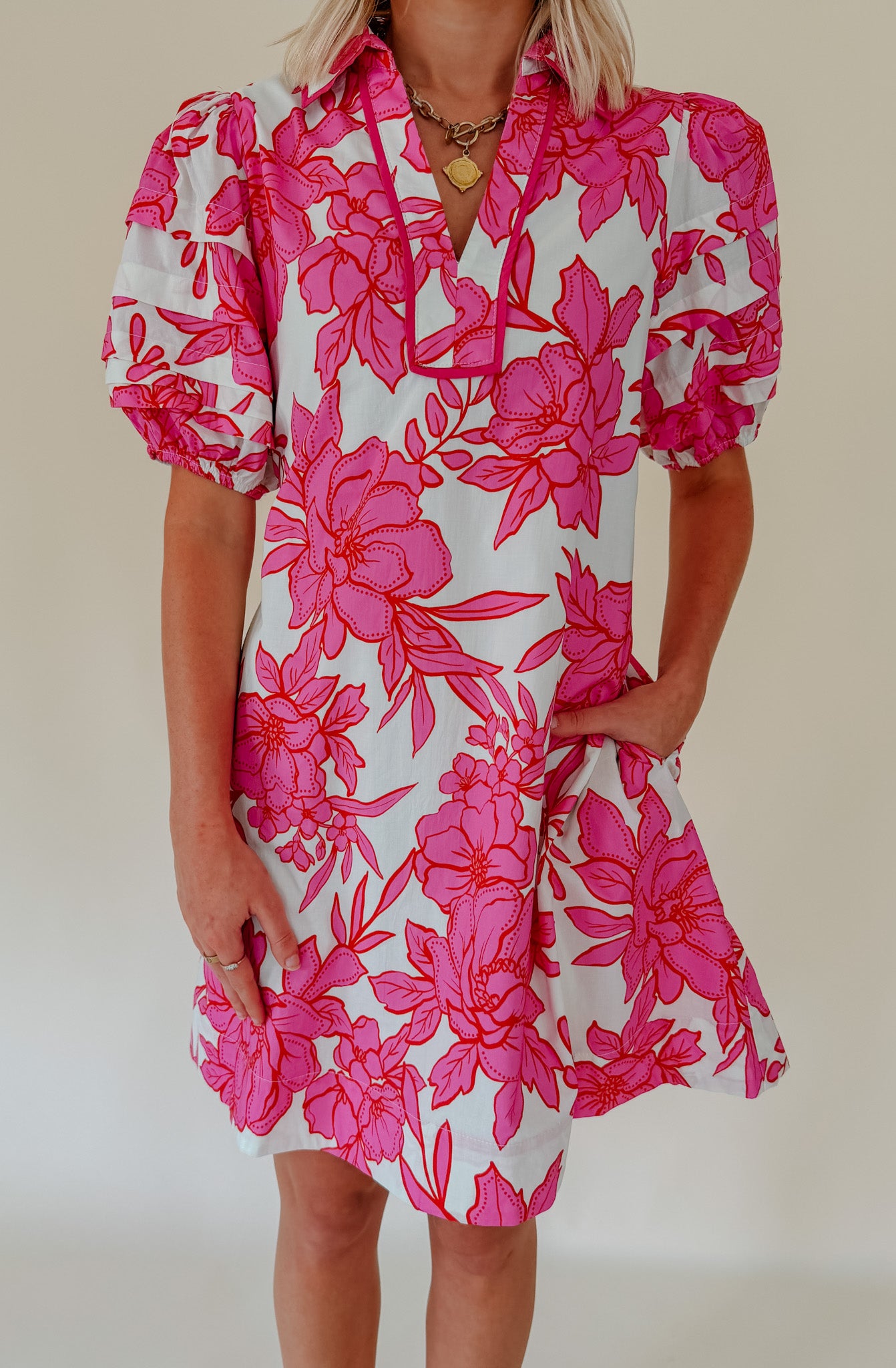PLANS MADE FLORAL MINI DRESS