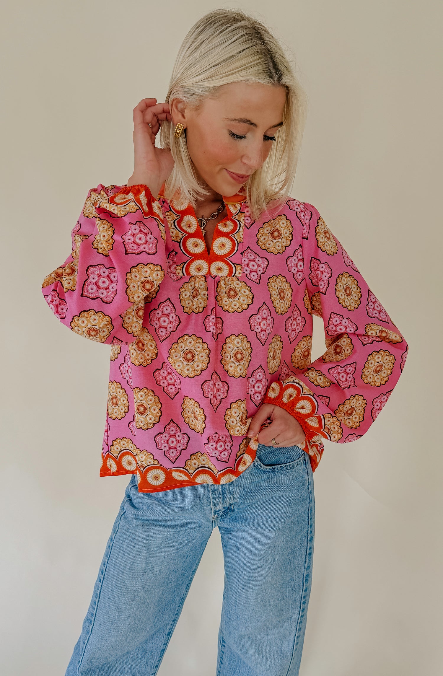THE MARGEAUX PRINTED BLOUSE