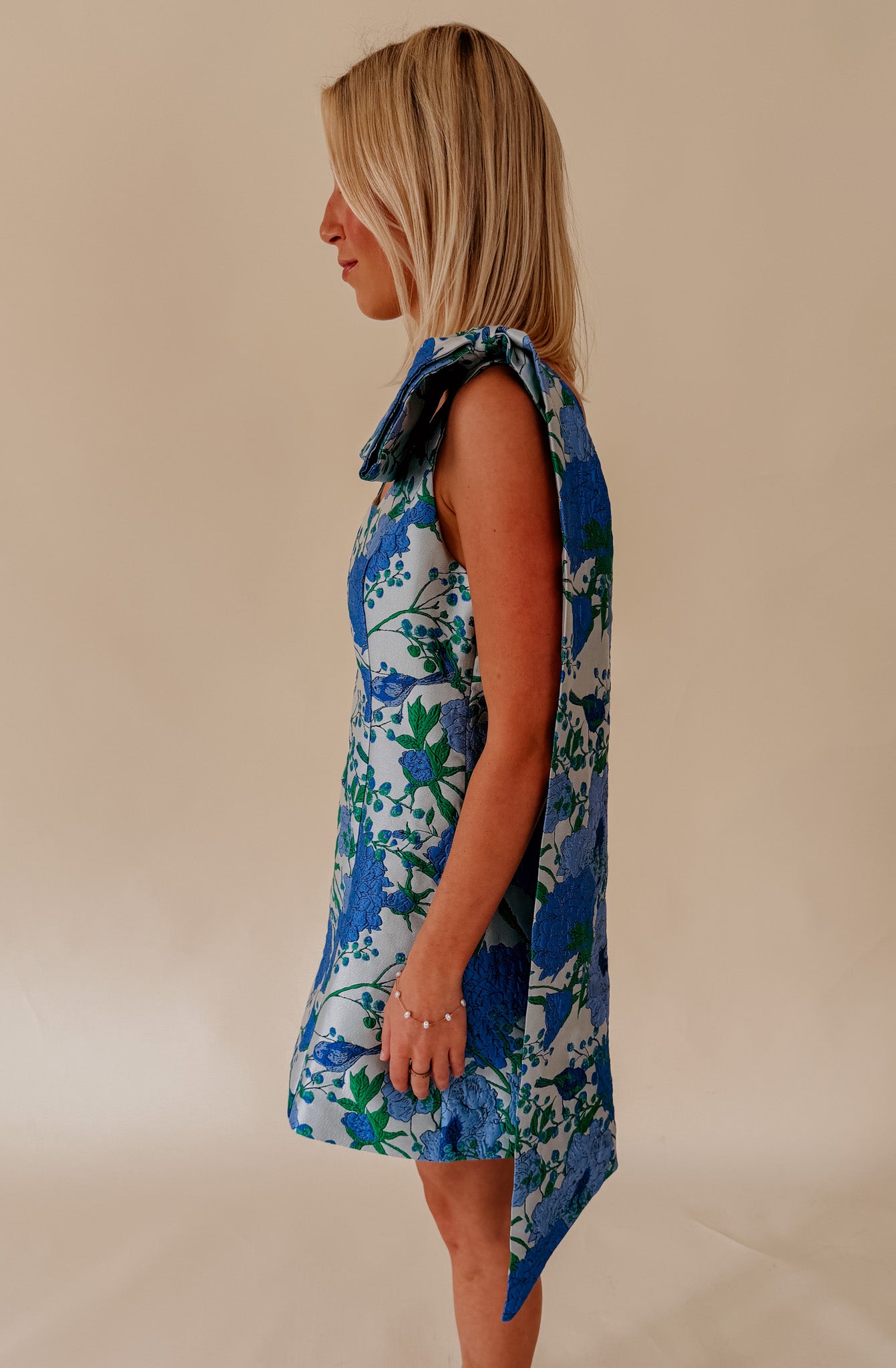 WILLOW FLORAL BOW DETAIL MINI DRESS