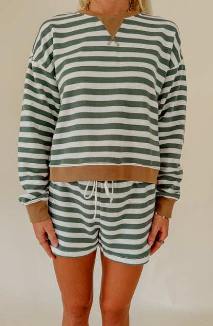 Z SUPPLY LOW KEY STRIPE SWEATSHIRT