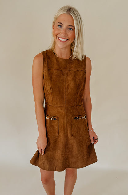PER-SUEDED MINI DRESS