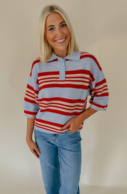NEWPORT STRIPED SWEATER TEE
