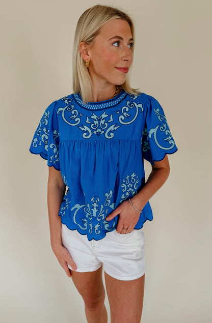 FOR FUN EMBROIDERED BLOUSE