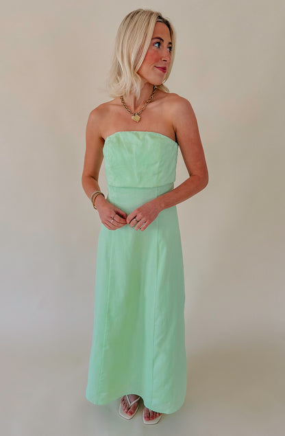 THE BLAKE STRAPLESS MIDI DRESS
