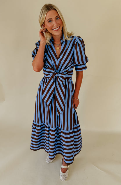 THE OLIVIA STRIPED MIDI DRESS