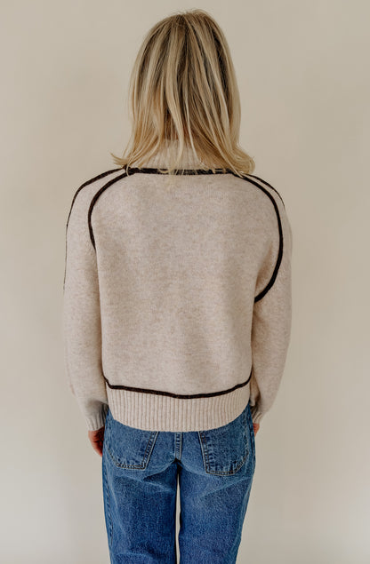CONTRAST COLOR BLOCKED SWEATER