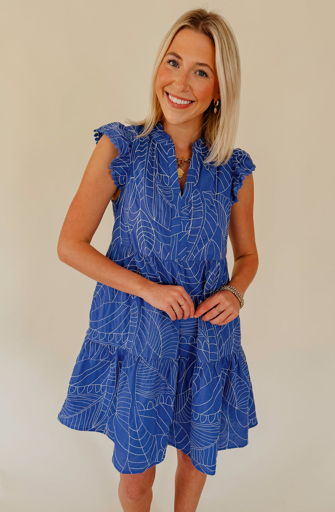 THE BALI EMBROIDERED MINI DRESS