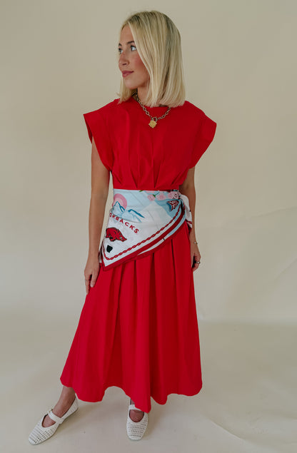 THE ONE OF A KIND POPLIN BLEND MIDI DRESS