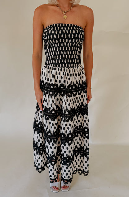 SPOTTED ON THE TOWN MIDI DRESS