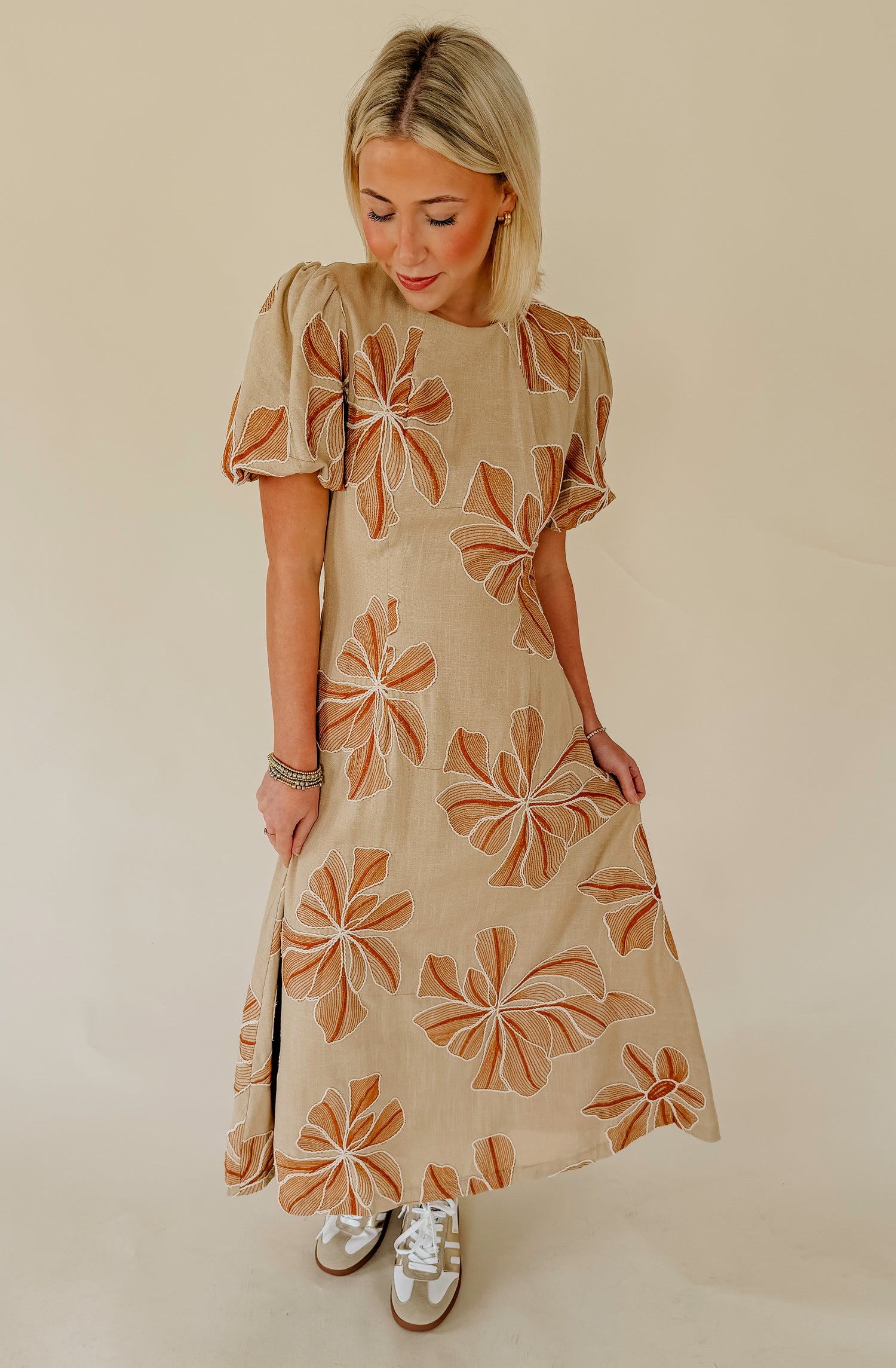 THE KENZI EMBROIDERED MIDI DRESS