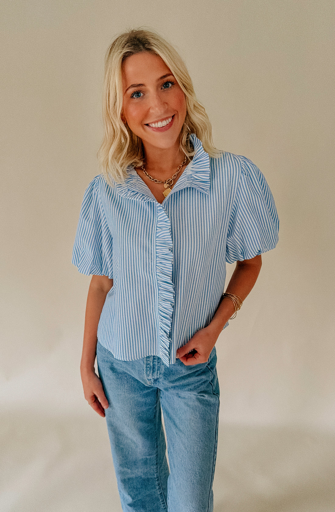 WHITE THIS WAY BLOUSE