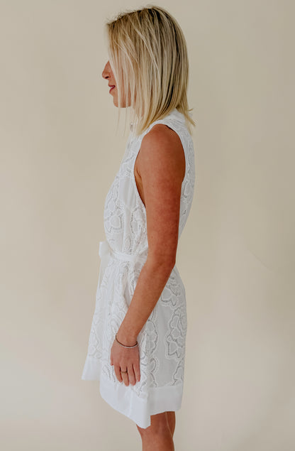 THE ELLE FLORAL EMBROIDERED MINI DRESS