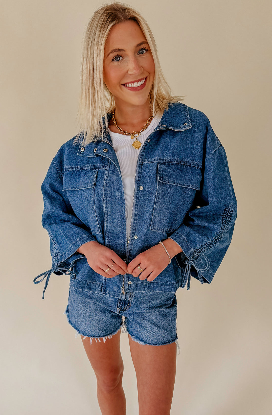 THROW &amp; GO RELAXED DENIM JACKET