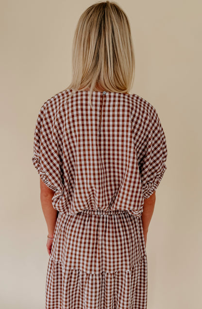 PLAID TO MEET YOU GINGHAM TOP