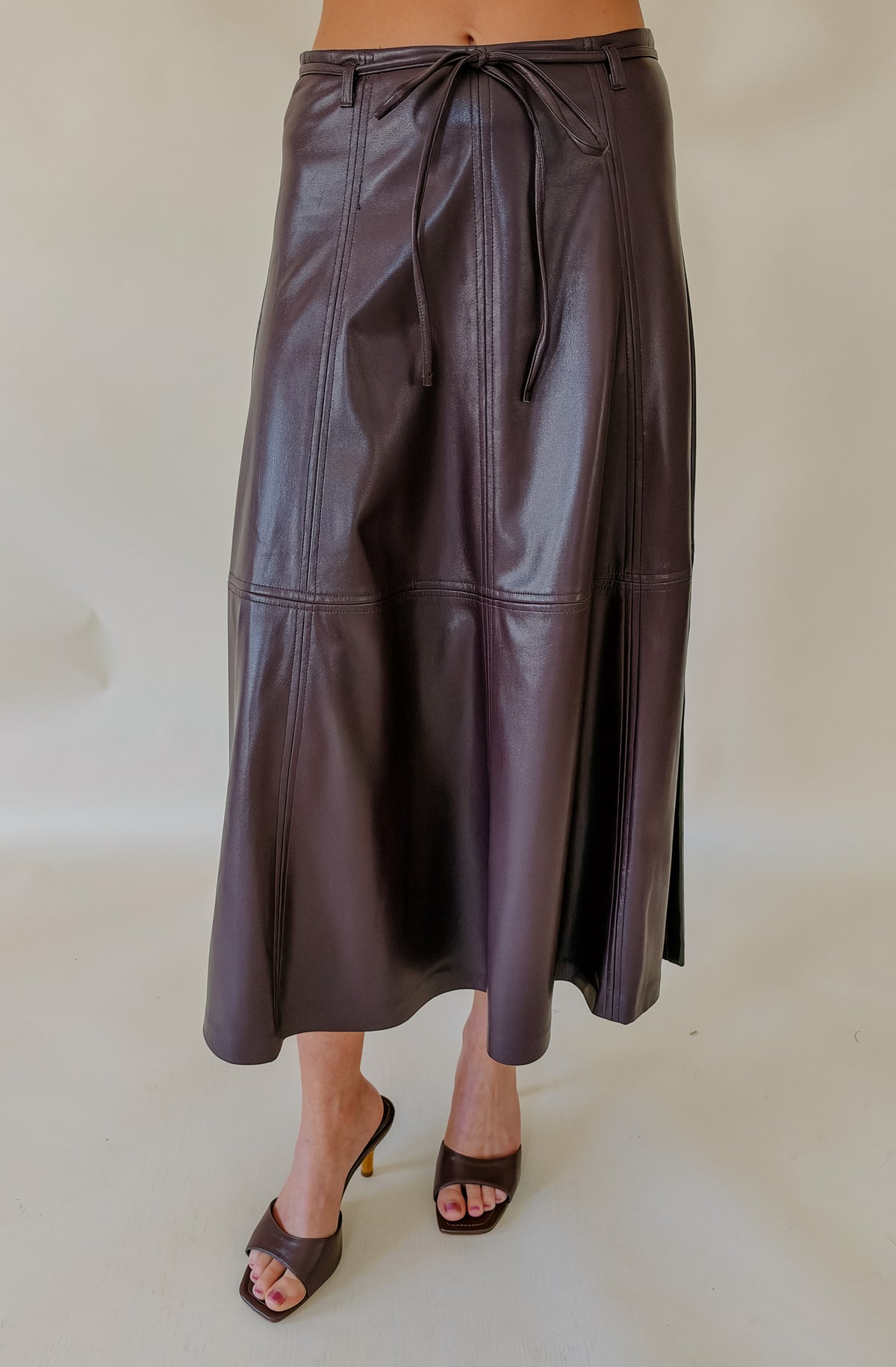 FRNCH MOKPO FAUX LEATHER SKIRT
