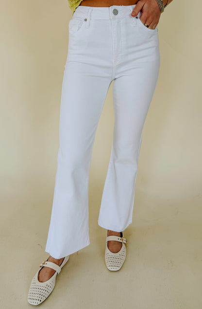 JUST BLACK CROPPED FLARE TALL DENIM