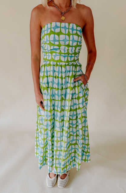 THE WILLA STRAPLESS MIDI DRESS