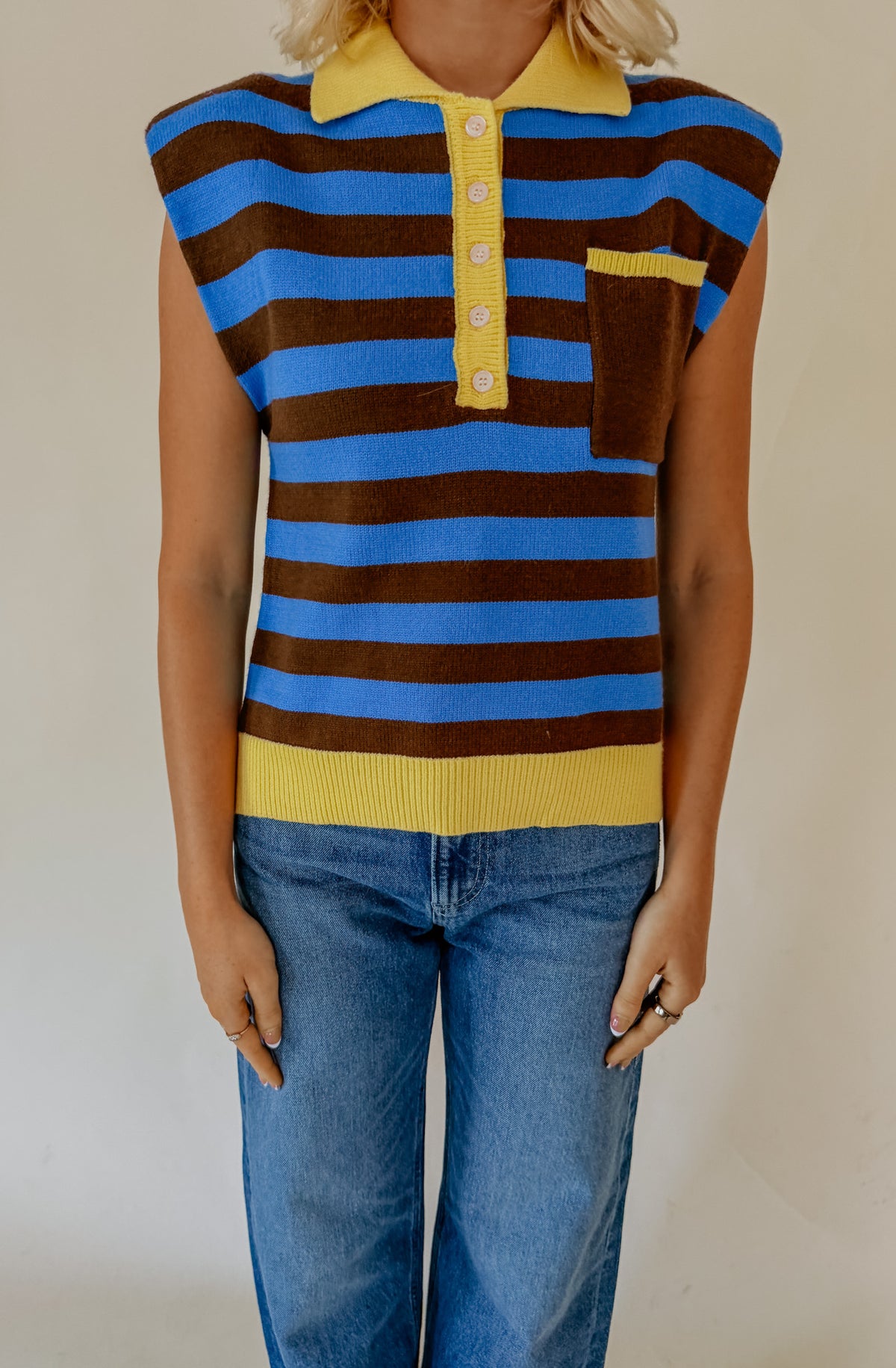 NOT YOUR AVERAGE STRIPED SWEATER TANK