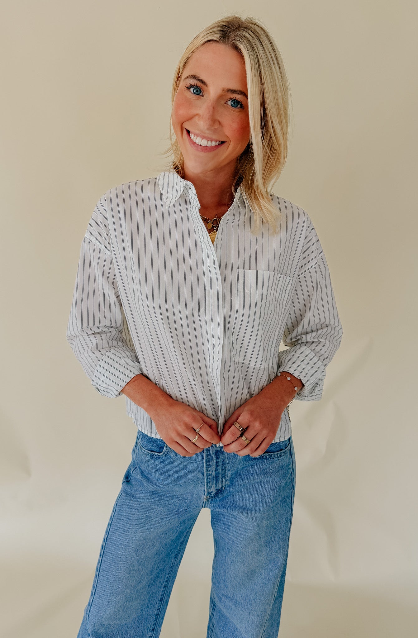 Z SUPPLY FAVORITE STRIPED BUTTON UP TOP