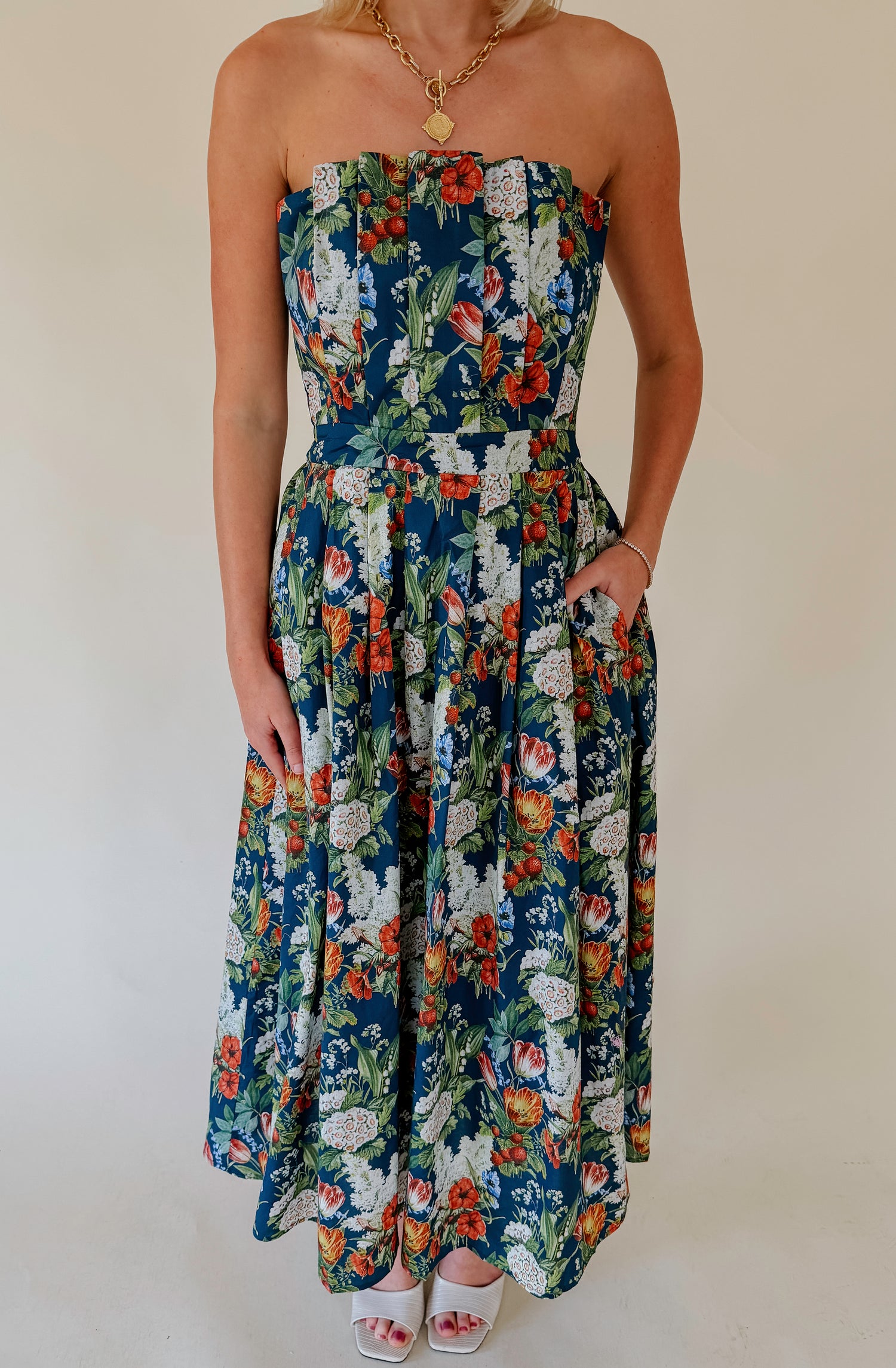 GARDEN PARTY STRAPLESS MIDI