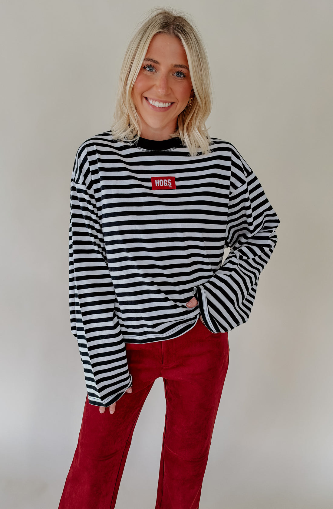 HOGS STRIPED PATCH TEE
