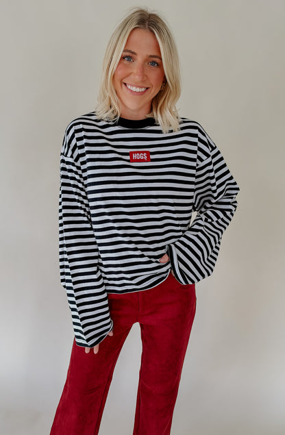 HOGS STRIPED PATCH TEE