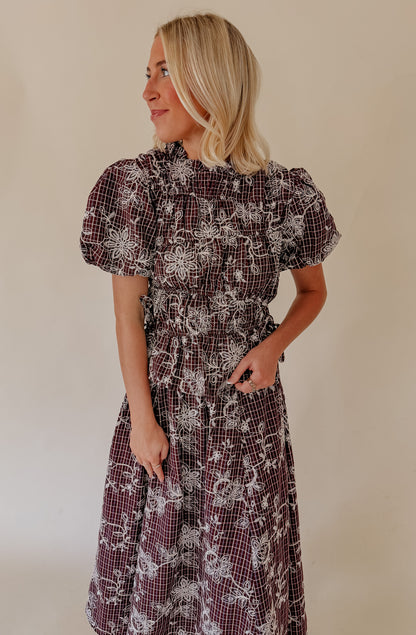 THROUGH THE GRAPEVINE EMBROIDERED CROPPED BLOUSE