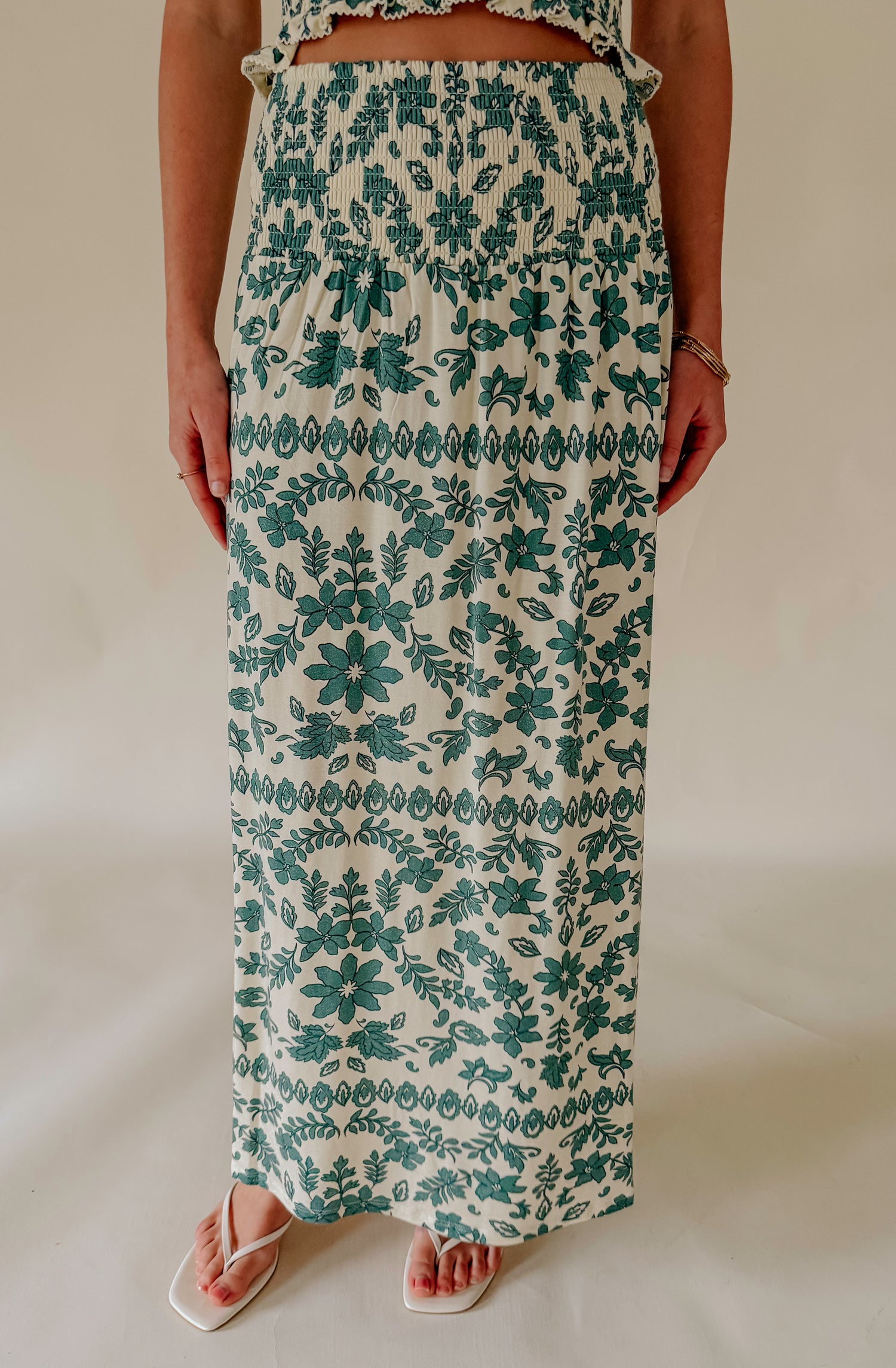 Z SUPPLY LEYA TERA PAISLEY SMOCKED SKIRT