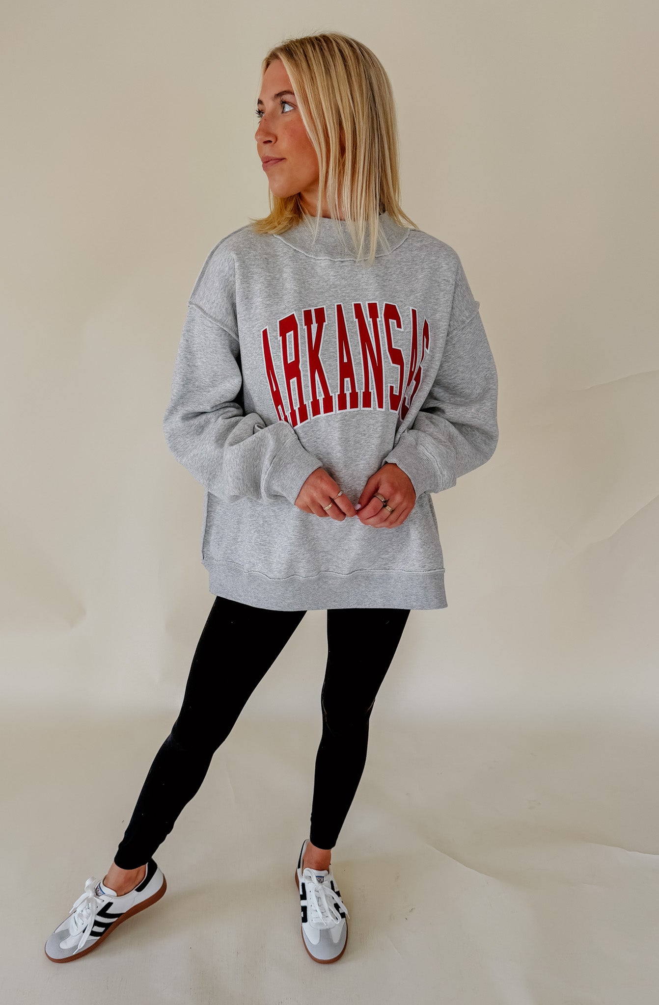 RAZORBACKS DOUBLE SIDED MOCK NECK SWEATSHIRT
