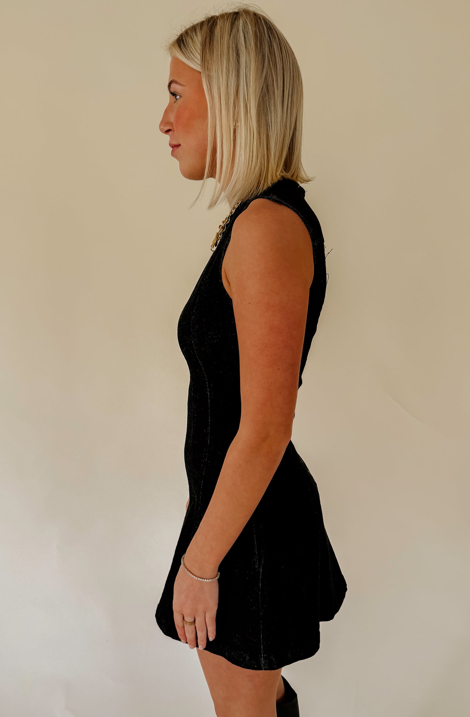 BACK IN BLACK DENIM DRESS