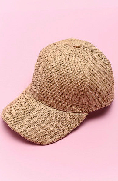 BEACH PLEASE WOVEN BASEBALL HAT