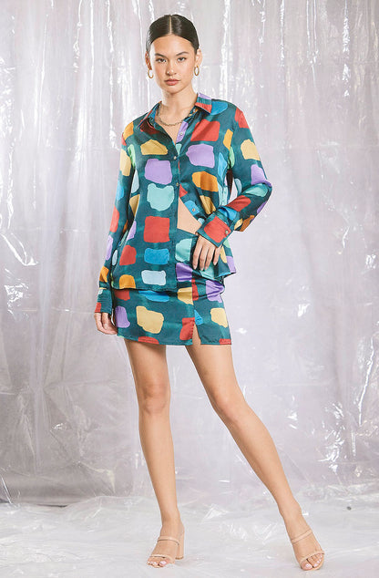 SQUARED AWAY SILKY BLOUSE