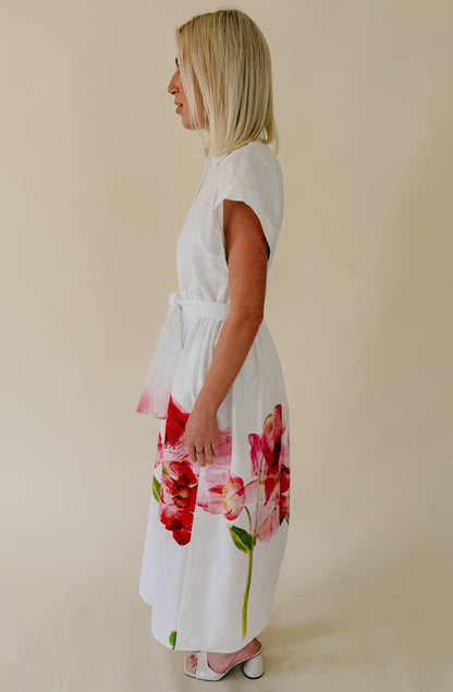 LAVENDER BROWN OCEAN MIDI DRESS