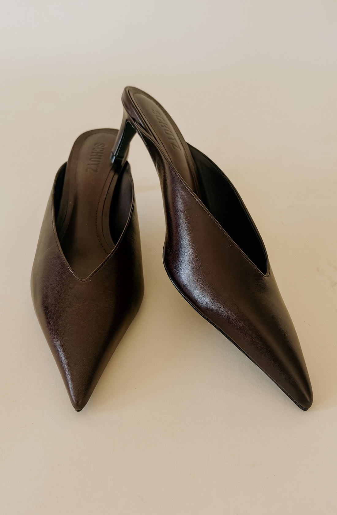 SCHUTZ LOREN MID KITTEN HEEL MULE