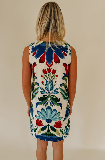 MESTIZA ORNAMENTED SHIFT DRESS