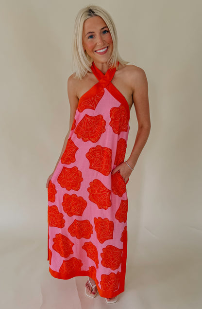 SEASHELL CITY HALTER MAXI