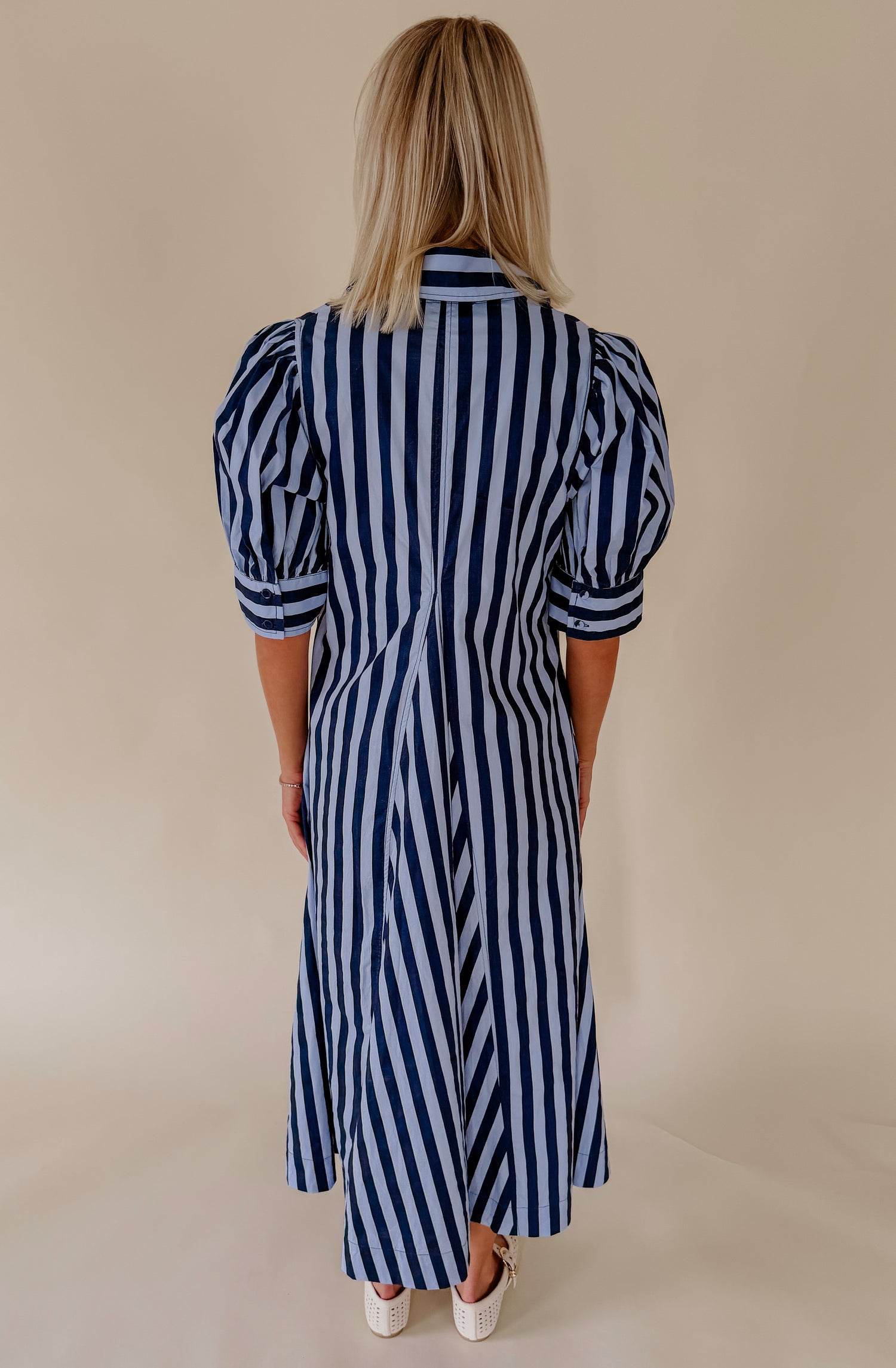 THE MARIGOLD POPLIN BLEND MIDI DRESS