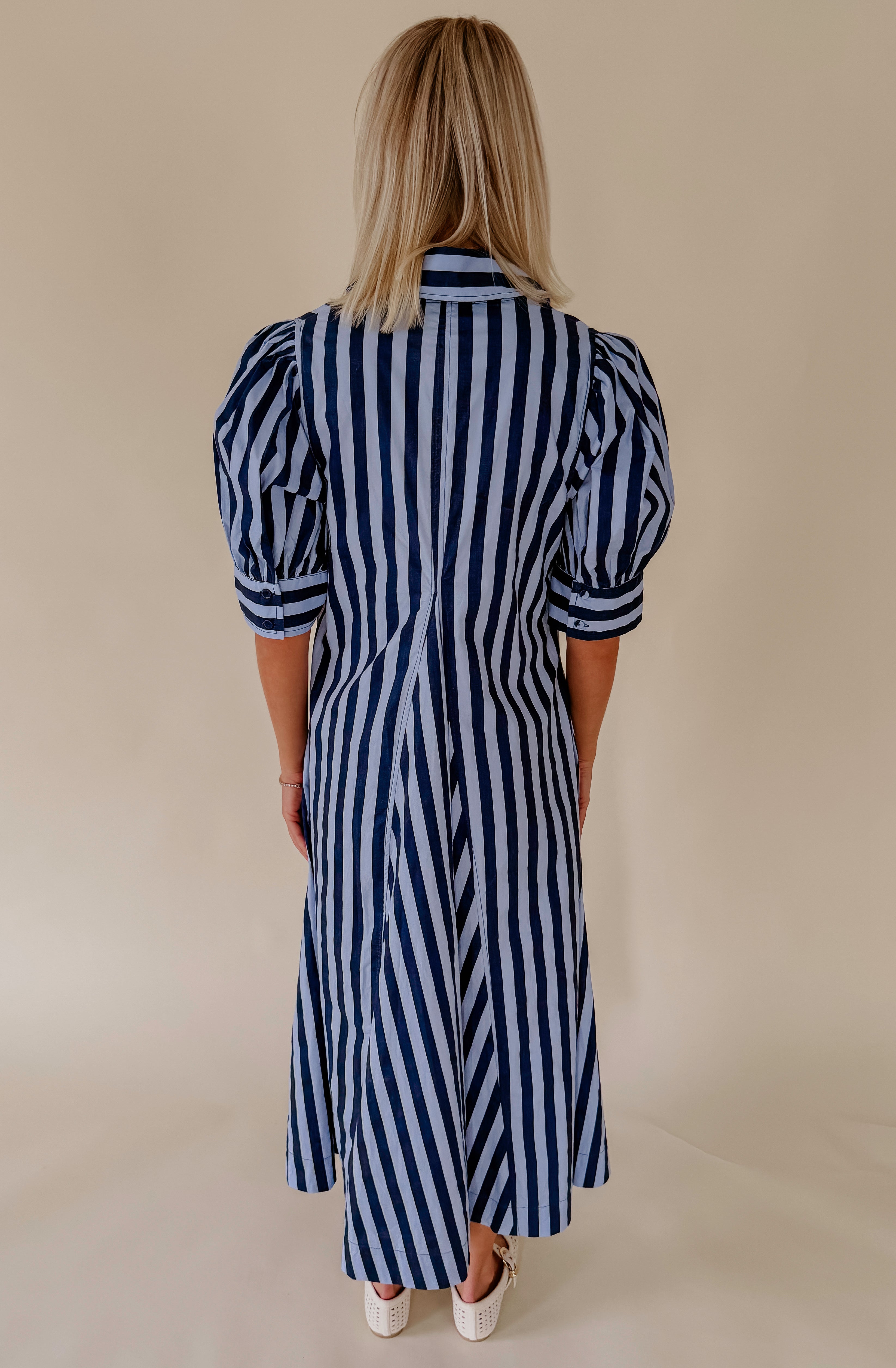THE MARIGOLD POPLIN BLEND MIDI DRESS